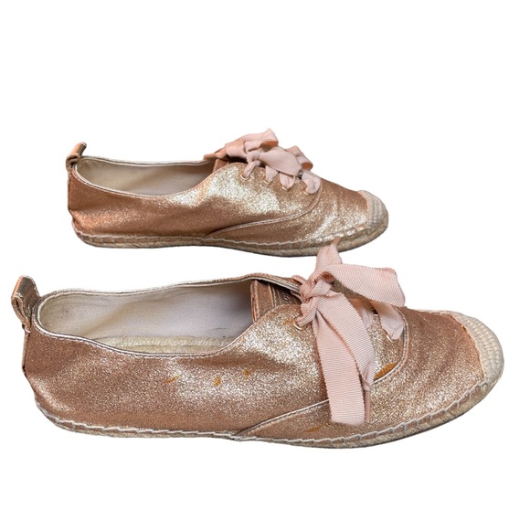 Coach Ramira Rose Gold Glitter Lace Espadrille Tennis sparkle Lightweight Sz8 - Picture 6 of 12